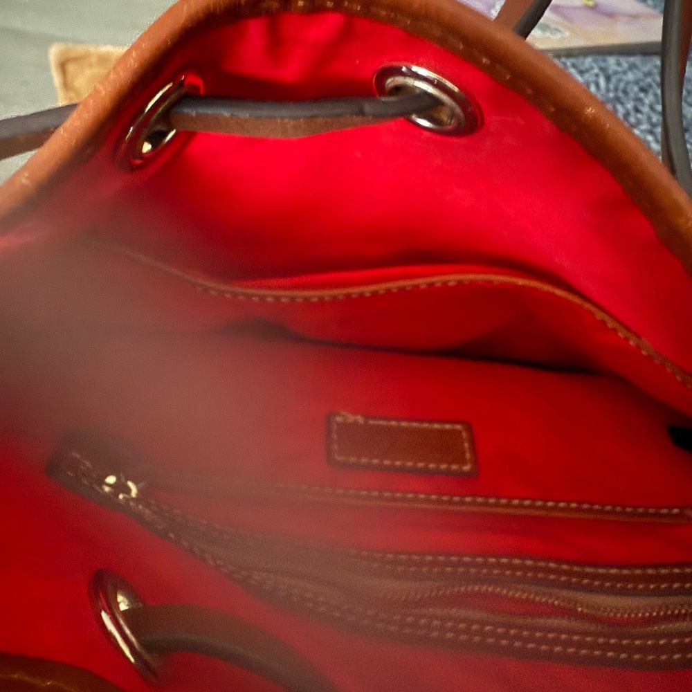 Dooney & Bourne, Ostrich collection, orange, Shoulder Bag - Picture 5 of 7